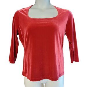 Paul Harris Design Vintage Women's Red Velvet Popover Top